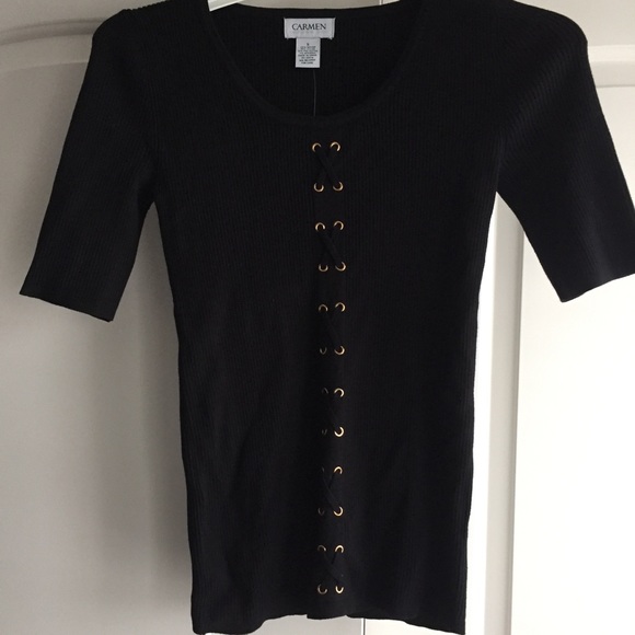 Lace up front, ribbed top - Picture 4 of 4